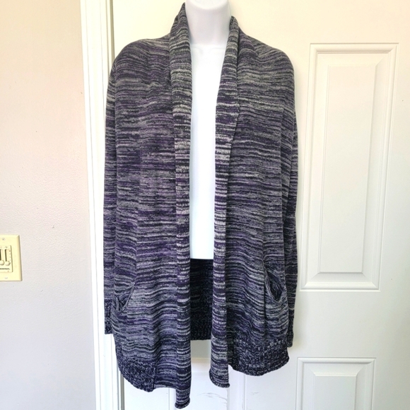 Wilfred Aritzia Flaubert Open  Cardigan Silk Casmere Blend Purple Black Marl S - Picture 2 of 11